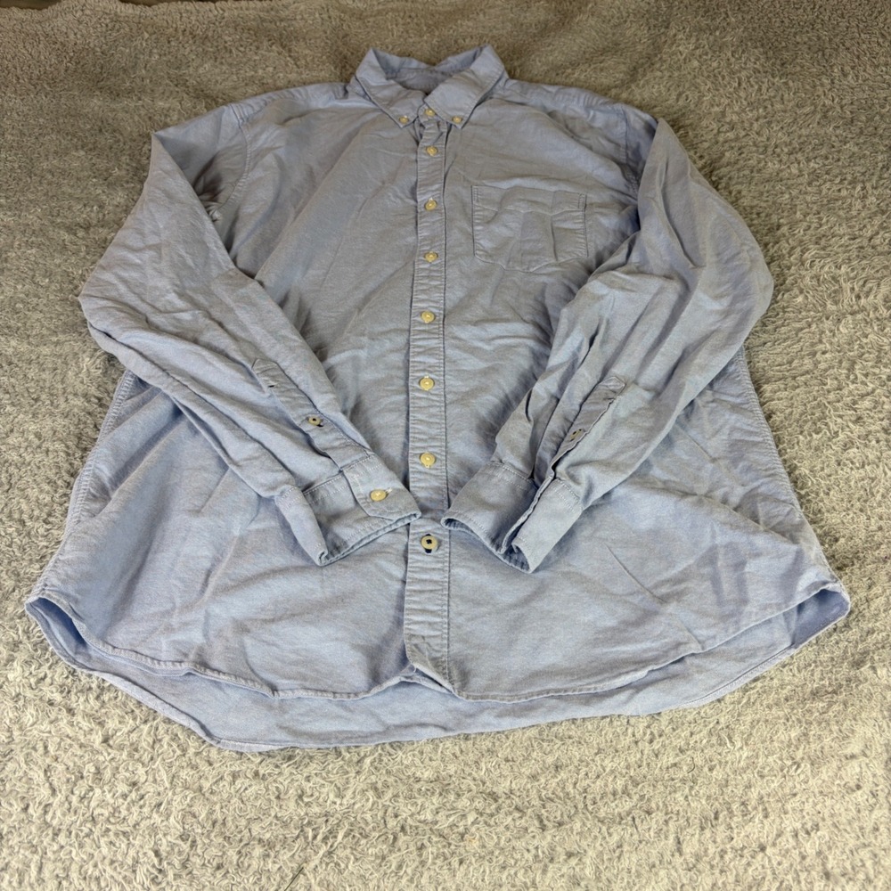 American Eagle Seriously Soft Oxford Button Down Shirt Blue Mens Large Tall